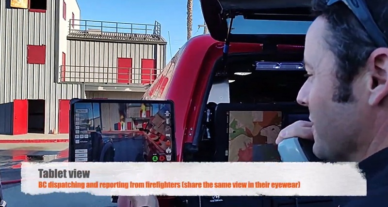 City of Corona Fire Department. Tablet view - dipatch. 